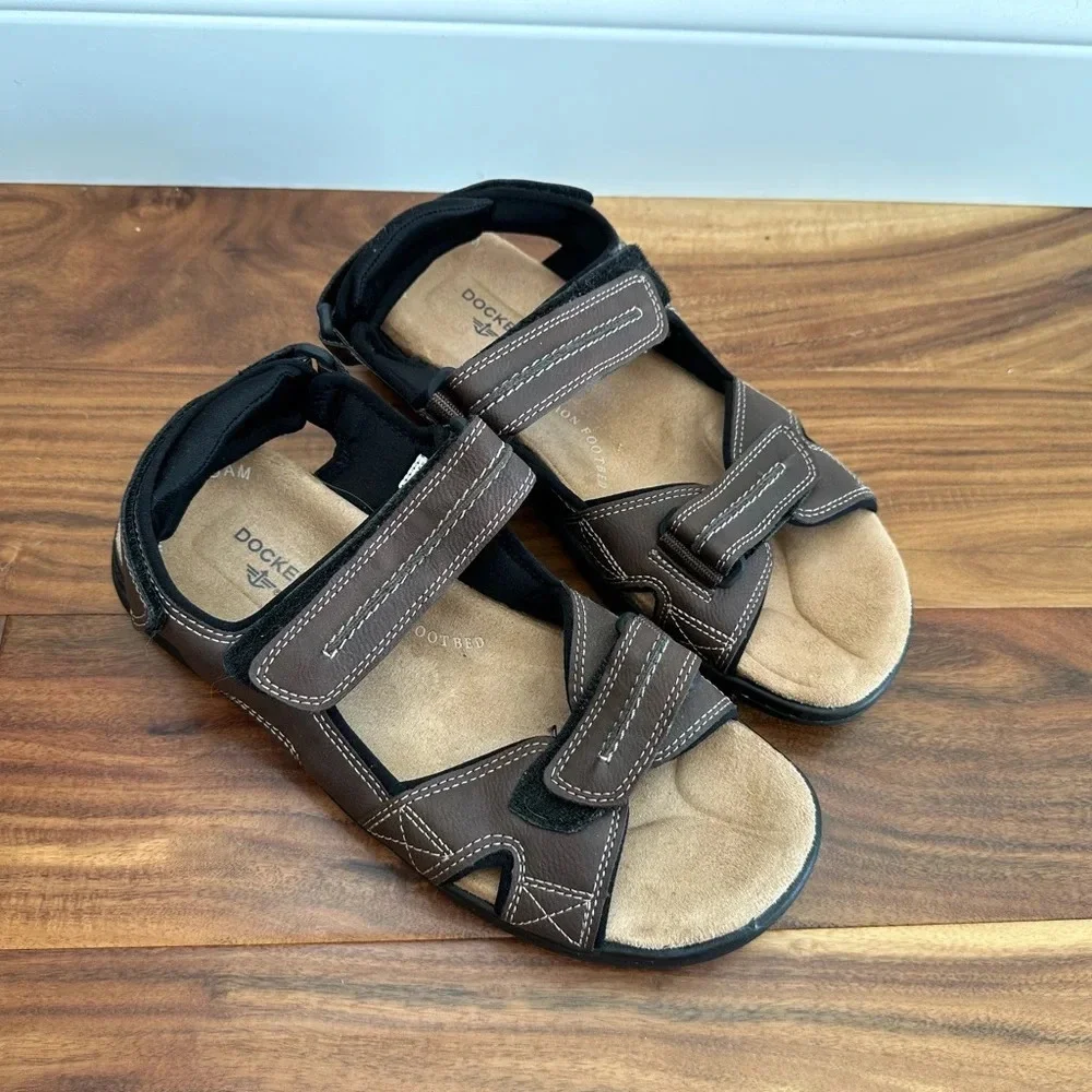 Dockers Newpage Briar Strap Memory Foam Outdoor Sandal Mens Size 9